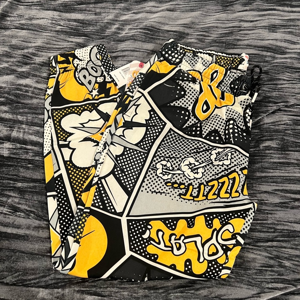 Graphic Comic Print Sweat Pants by DRILL CLOTHING CO.